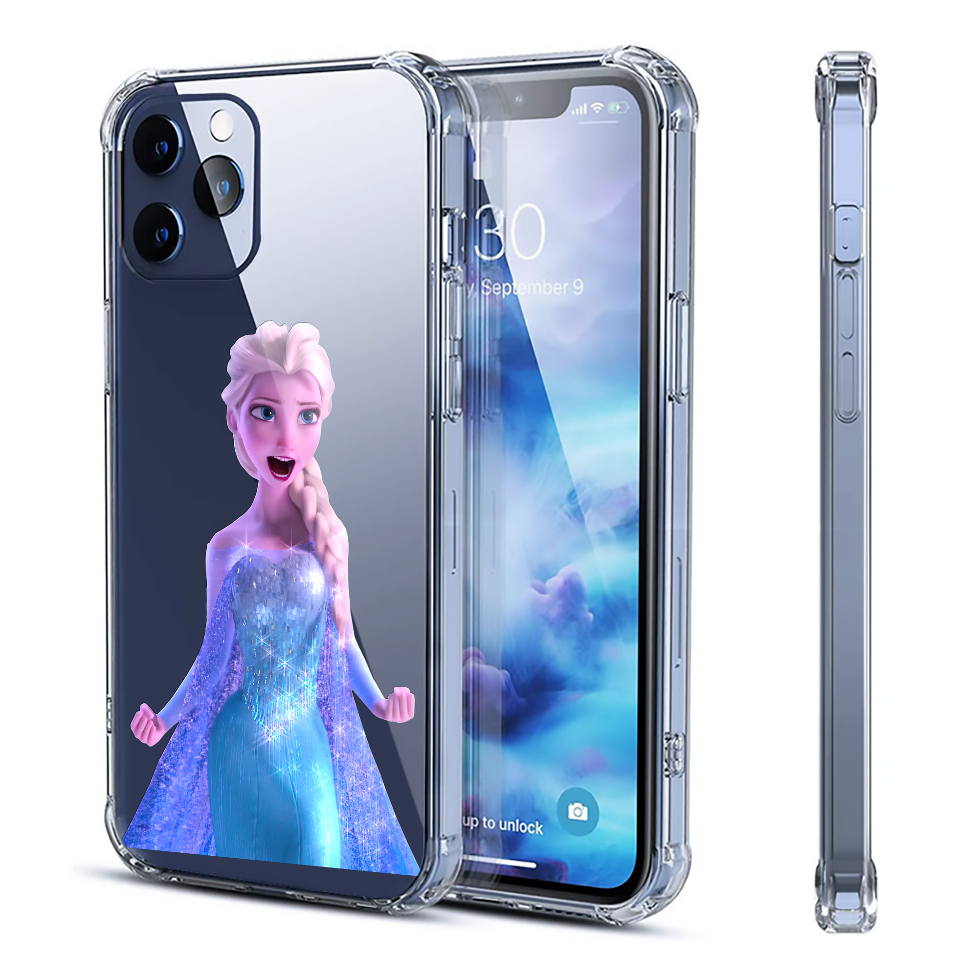 （画像用） アナと雪の女王 アンナ エルサ Frozen Anna Elsa 【iPhone 12シリーズ対応】透明スマホケース（クリアソフトケース）